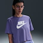 ★ Nike★ Sportswear Essential LBR T-shirt W Black White FD Nike Women's Sportswear Essentials Logo T-Shirt, Black/White